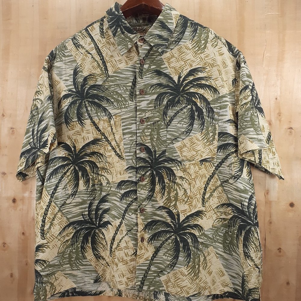 Vintage Caribbean Pineapple Men's Hawaiian Shirt Size XXL 70% Silk & 30% Cotton